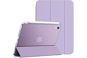 JETech Etui dla iPad mini (A17 Pro, Model 2024, 7. Generacji) / mini 6 (Model 2021, 6. Generacji), Smukła Stojak Twardy tył Pokrowiec z Funkcją Case Automatycznego Budzenia/Snu (Jasny Fiolet)