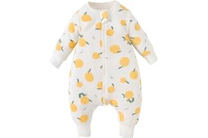 Duomiaomiao Schlafsack mit Armen und Beinen, Schlafsack mit füßen 1.5 tog, Ganzjahres Schlafsack Baby Baumwolle, Schlafsack mit beinen,Baby Schlafsack mit füß ganzjahres Unisex