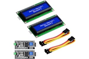 GeeekPi 2Pack I2C 1602 LCD Display Module 16X2 Character Serial Blue Backlight LCD Module for Raspberry Pi Arduino STM32 DIY Maker Project Nanopi BPI Tinker board Electrical IoT Internet of Things