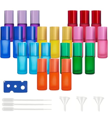 Bouteilles à Rouleaux D'huiles Essentielles,16 Pièces Flacon