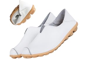 jyyyou Chaussons en Cuir Ultra Confortables, Mocassins Orthopédiques à Enfiler pour Femmes, Mocassins Confortables en Cuir pour Fasciite Plantaire avec Soutien De La Voûte Plantaire