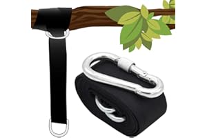 AMANKA Kit pour Suspendre Une balancelle 150kg à Un Arbre 1x Sangle 300x5cm Noir