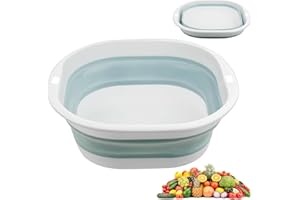 flintronic Barreño Plegable, Lavabo Portátil, 3.5L Palangana Plegable Multifuncional Cuenco Plegable portátil Que Ahorra Espacio para Lavar Verduras, lavavajillas, Ropa Interior (Azul/Pequeño)