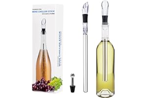 OrangeClub Weinkühler Edelstahl Flaschen-Weinkühlstab Ideales Weinzubehör Geschenk für Weinliebhaber Weinkühler Set für Bar Geschenk Frauen Männer, Rot Weißwein Geschenkset