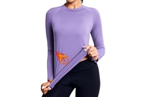 PINSPARK Damen Sportshirt Fleece Basic Langarmshirt Yoga Top Weich Atmungsaktiv Laufshirt Warm Thermo Oberteil Funktionsshirt Thermounterwäsche für Winter