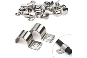 LONELY HIGH HEELS 25 Piezas Abrazaderas para Tubo 16mm Soportes para Tubo de Un Solo Agujero en Acero Inoxidable V2A Soportes en U Abrazadera Sujetadores para Cables Ø 15-16.5mm Fijación de Tuberías de Agua