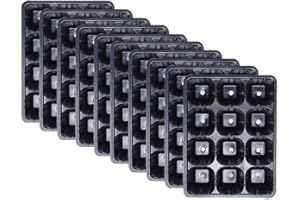 Constprog 10 bandejas de semillas para plántulas, bandejas negras de 120 celdas, propagadores para plantas, macetas y bandeja de plántulas de plástico, bandeja de plántulas para verduras, frutas,
