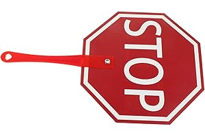 KONTONTY Cartello di arresto a mano, decorazione della stanza, scudo scolastico, segnale di stop lento con manico, segnale di stop con flocco, pratica pagaia di stop e accessori per aula