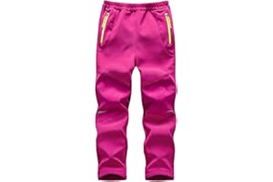 Echinodon Kinder Softshellhose Gefüttert Hose Wasserabweisend Winddicht Warm Jungen Mädchen Outdoor Wandern Hose Herbst Winter