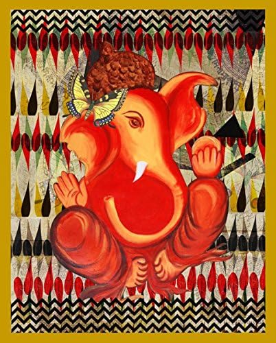 Antaram Designs room decor canvas wall art Hd print accent wall canvas painting Ganesha Chevron Wallart