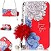 Produktbild Brieftasche Flip Case für iPhone SE iPhone 5S iPhone 5 KANTAS Portabel Hülle mit Kette PU Leder Handyhülle Wallet Case Taschenhülle Blume Muster Ledertasche im Bookstyle mit Magnetverschluss Standfunktion Geldbeutel Schutzhülle für iPhone SE/5S/5 -- Chrysantheme