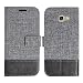 Produktbild Samsung Galaxy A5 2017 Textilgewebe Kunstleder Tasche Schutzhülle Handyhülle Visitenkartenfach und Standfunktion (grau)