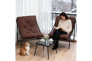 AYDFUORT Balkonmöbel Set 3 teilig, Terrassenmöbel 2 Stühle mit Sitzkissen und Tisch,Gartentisch mit Stühlen, Balcony Furniture, Balkonmöbel Set für Kleinen Balkon,für Terrasse Balkon (Braun-1, 90 x 69 x 80CM)