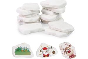 CTYUEYUN 14 Stück Flache Steine Zum Bemalen, 3-8 cm Ideale Flache Steine Zum Bemalen,Kieselsteine Zum Bemalen für Kunst und Handcraft-Projekte（Weiße）