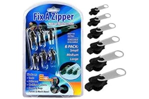 BYFRI 6PCS Zipper Head Universal für Bag Ersatz Zip Sliders Instant Repair Zipper