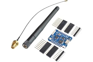 XTVTX WEMOS Pro 4MB Nodo de Conector de Antena Externa + Antena de la Serie esp8266 basada en MCU ESP8266EX Placa de Desarrollo WiFi (Placa de Desarrollo + Antena 32MBIT = 4MB)