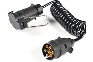 TUNDWHITE Adaptateur Remorque 13 vers 7, 2M Rallonge Remorque 7 Broches, Câble de Remorque, Adaptateur Prise de Remorque pour Caravane de Remorque