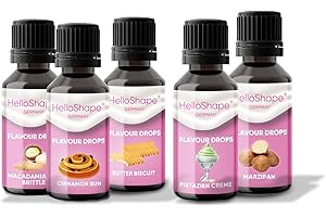‎HELLOSHAPE Hello Shape Flavour Drops zuckerfrei Mix-Box "Winterzauber" (Set, 5x 30ml) Geschmacks Tropfen OHNE KALORIEN - 5 tolle Geschmackssorten im Vorteilspack | vegan | Für Naturjoghurt, Porridge oder Quark