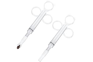 GEISERAILIE 2 Stücke Haustier Pille Tablette Spritze mit Sicherer Weicher Spitzen Kleines Tier Pille Schütze Pille Fütterung Spender Wiederverwendbar Pille Zubringer Pille Gewehr Werkzeug Kit, Weiß