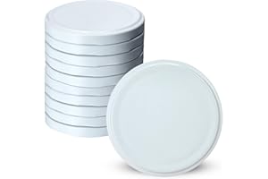 KADAX Tapas de Rosca Fi110 mm, Juego de Tapas de Metal de Repuesto para Tarros, Tapa Con 8 Dientes (Blanco, 10 Unidades)