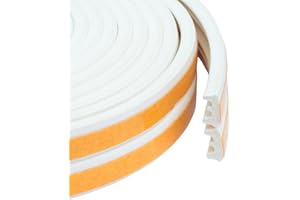 PRIOSTAHL Samoprzylepna uszczelka do okien, 6 m, taśma uszczelniająca, profil E, biała, uszczelka do drzwi, do okien