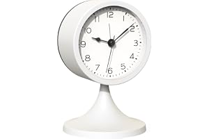 AYRELY® 7,6 cm söt liten analog väckarklocka – tyst retro metallskrivbordsklocka med ljus, batteridriven för sängbord, sovrum