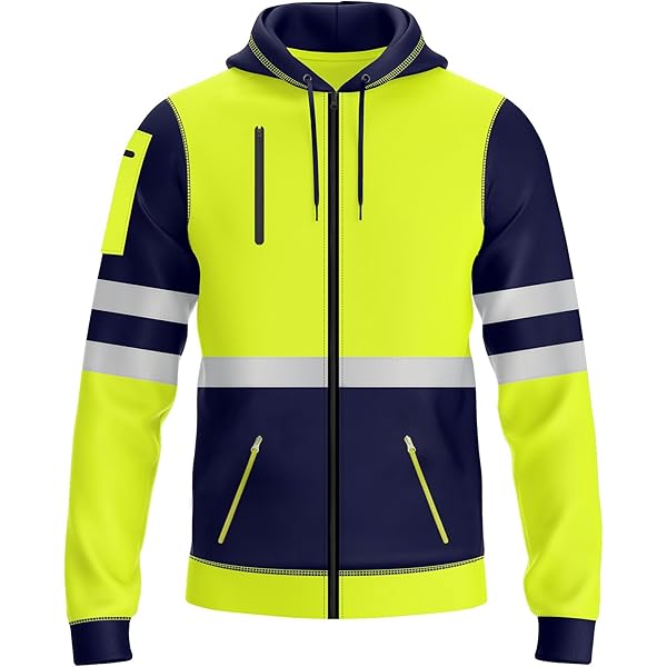 BULLFROG Heren Hi-Viz Pullover Hoodie Grijs Reflecterende