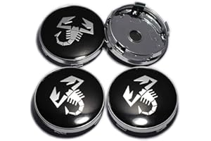 HADEYICAR 4 Unidades 60MM Dados en 3D Casquillo Central Rueda de Coche Insignia Insignia Casquillo del Cubo - para Fiat 500 Punto Bravo Stilo Panda Abarth 500 Pegatina