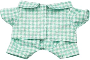 niannyyhouse 10 cm 15 cm 20 cm dockkläder i plysch skjorta byxor flerfärgad rutig pyjamasset docka dress-up (grön-1, 20 cm)