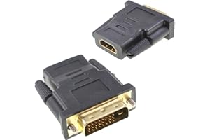 Oiyagai 2 Piezas de Conector Adaptador de HDMI Hembra a DVI 24+1 Macho