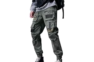 XYXIONGMAO Luźne kombinezony z wieloma kieszeniami, swobodne spodnie funkcyjne, cargo, odzież techniczna, harem, spodnie hip-hopowe dla mężczyzn