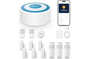 XNH Alarma para Casa, WiFi Sistema de Alarma para Casa, Antirrobo Inalámbrico con 6 Sensores para Puertas y Ventanas, 3 Detectores de Movimiento y 2 Controles Remotos, Compatible con Alexa