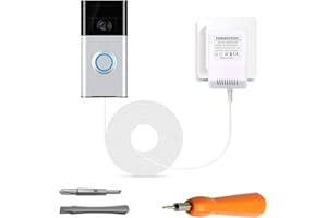 CONBLOM Doorbell Transformer, 24V/500mA Supply Power Adapter with Doorbell Screwdriver, Compatible with Ring Video Doorbell, 8M (315") Long Cable White