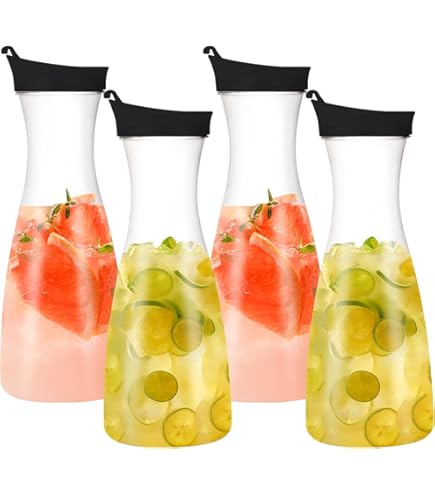 Lot De 6 Carafes MIA Misura 0,5 Litre Calibrées En Verre Avec Couvercle