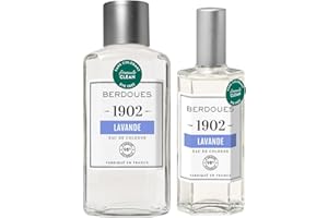 BERDOUES 1902 Eau de Cologne Lavande, Lot Rechargeable, Made in France, Sans colorant Parfum femme et homme, vaporisateur 125ml et recharge 245ml
