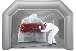 GGTYURTM Uppblåsbar lackeringshytt, tält 4 x 2,5 x 2,2 m, grå, mobil spray, båttält med ventilationssystem, bärbar billackeringshus för verkstad och utomhus