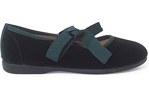 Pisamonas Scarpe Cinturino in Velluto con Fiocco di Faglia per Bambine