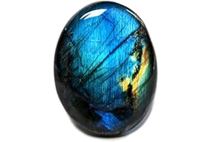 Labradorite Pierre Naturelle, Cristal Thérapeutique de Lithothérapie, 100% Fait-Main dans l'Atelier Familial, Pierre Précieuse de Bien-être, Méditation, Reiki et Chakra, Galet format Poche [Eusice]