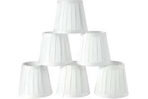 Fuloon 6 Sets of Handcraft Fabrics Wall Lamp Pendant Lamp Candle Chandelier Cloth-Made Lamp Shade Lampshade (Pure White)