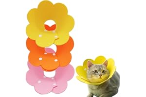 ZWWOGE 3 Pièces Chat Collier de Protection Doux Collerette Chat Collier Anti Morsure Collier Chat Collier de Protection pour Chats Chiots,Colerette Chat Anti Lechage(M,Jaune, Rose et Orange)