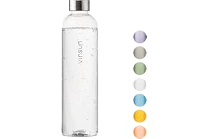 VINSUN Butelka do picia 1 l, przezroczysta, lekka, nadaje się do ponownego użytku i napojów gazowanych, bez BPA i tritenu