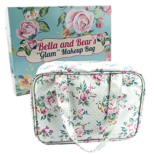 Make-up Tasche von Bella & Bär, der "Glam Make Up Tasche 4 klar Taschen mit Reißverschluss und eine praktische Haken zur einfachen Aufhängen. Tolles Weihnachts Geschenkidee für Ihre