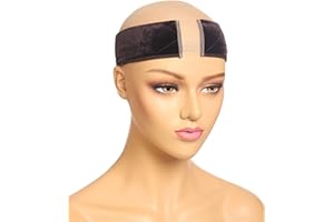 Nexyshe Elastic Wig Grip Headband, Non-Slip Wig Band, Wig Grip Band for Holding Women’s Wig and Scarf, Thinner Velvet Wig Grip, Dark Brown, 1