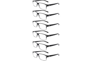 ZONLON 6 Pack Reading Glasses for Men Women Blue Light Blocking Lightweight Black Computer Readers with Spring Hinges