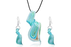 Aituo Style de personnalité de design inspiré par Murano Spiral Tornado Style Coloré Glaze Collier Boucles d'oreilles Set