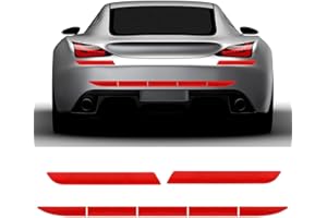 Bkemkri Set di 7 Adesivi Riflettenti per Auto, Strisce Adesive di Sicurezza per Paraurti, Adesivi Riflettenti per Bagagliaio Auto, la Notte di Avvertimento di Luci Rosse Adesivo Riflettente (Rosso)