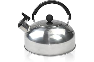 FORYNXHWIN Camping Whistling Kettle 3L Whistle Kettle Stainless Steel Heat-Resistant Portable Travel Teapot Coffee Mug with Folding Safe Handle & Spout for Home Office Travel Camping