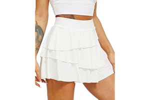 TZLDN Women's Pleated Tennis Skirt with Shorts Pockets High Waist Athletic Mini School Skirt Workout Sport Golf Skorts Skort