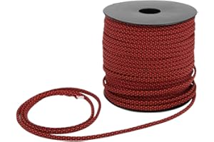 FICTORY Rollo de 7 Core Paracord-50M 4MM Grueso 7 Core Paracord Rescue Tying Carpa Cordón Cuerda de Camping para Tejer Pulsera al Aire Libre(Rojo)