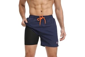 JustSun Short de Bain Homme étanche Séchage Rapide avec Poches